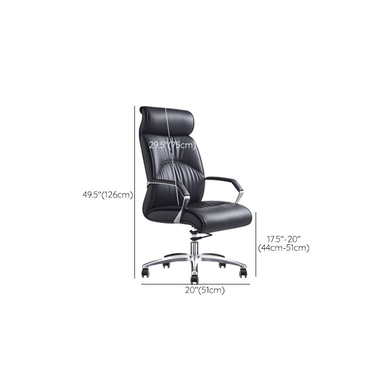 Modern Black Office Chair Fixed Arms No Distressing Ergonomic Desk Chair