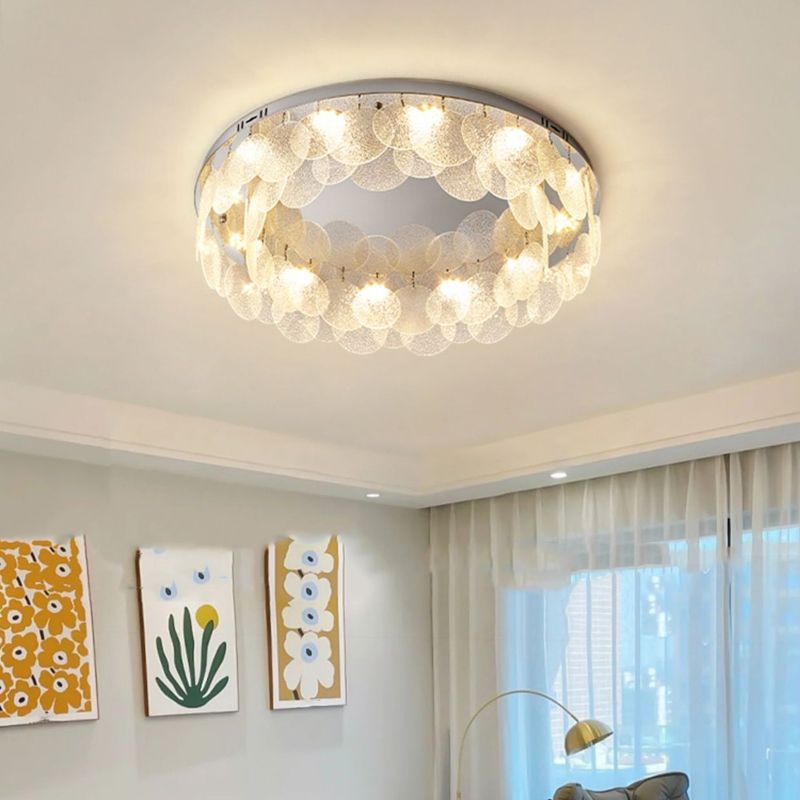 Single Modernism Silver Flush Mount Lighting LED Ceiling Light for Bedroom