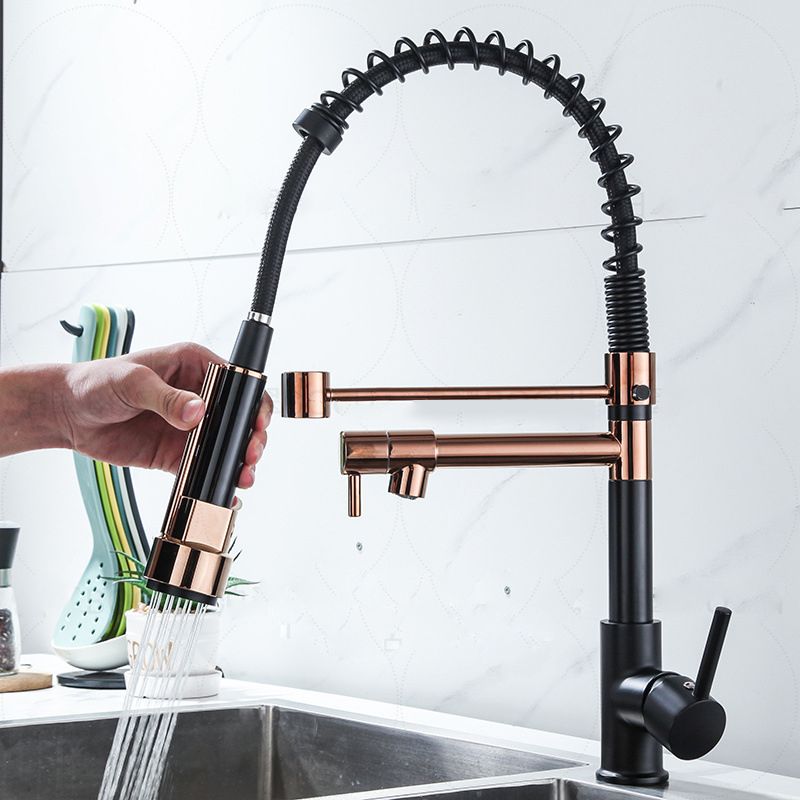 Modern Farmhouse Faucet Spring Spout Double Handles Kitchen Faucet High Arch Water Filler