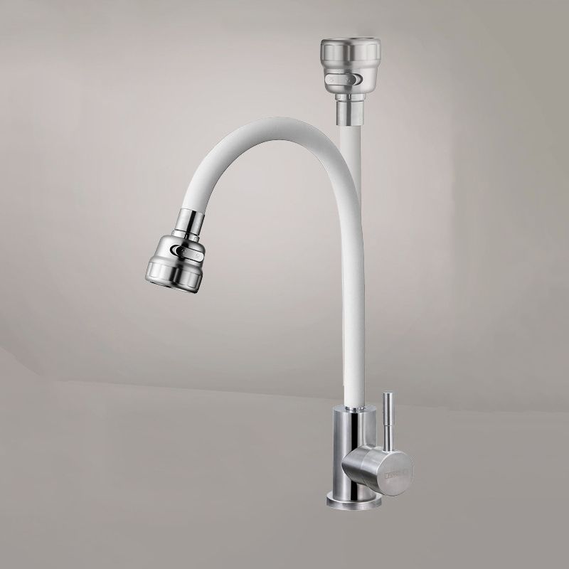 Modern 1-Handle 1-Hole Faucets 304 Stainless Steel Black and White Faucets