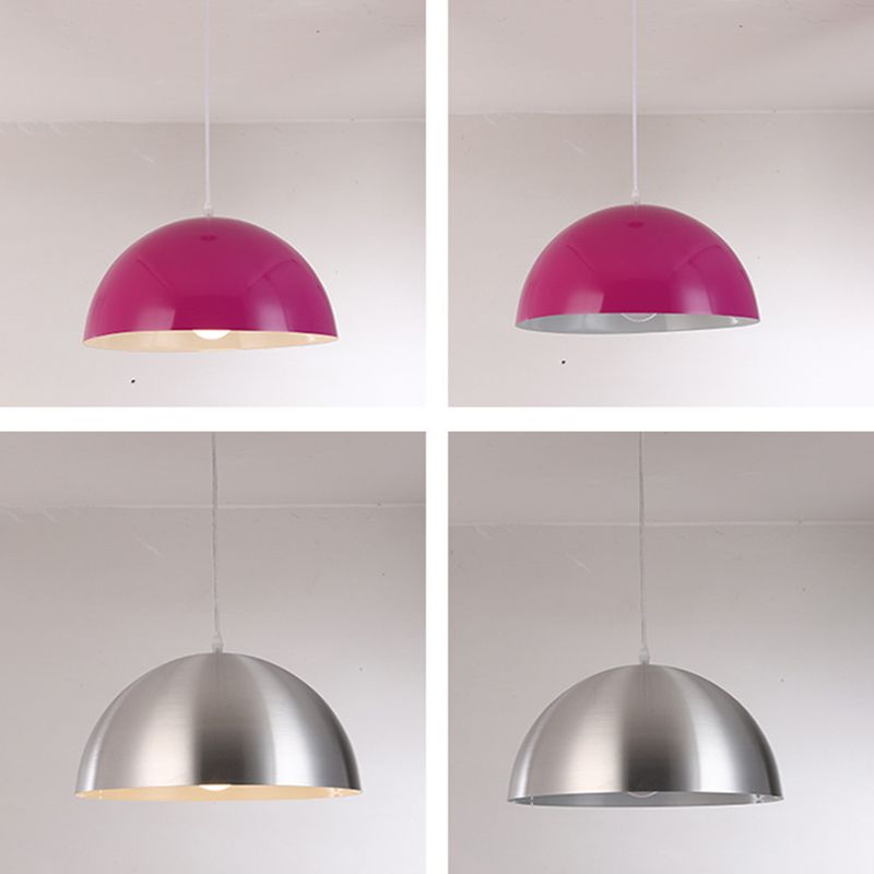 1-Light Dome Pendant Lights Contemporary Metal Macaron Pendant Lamp