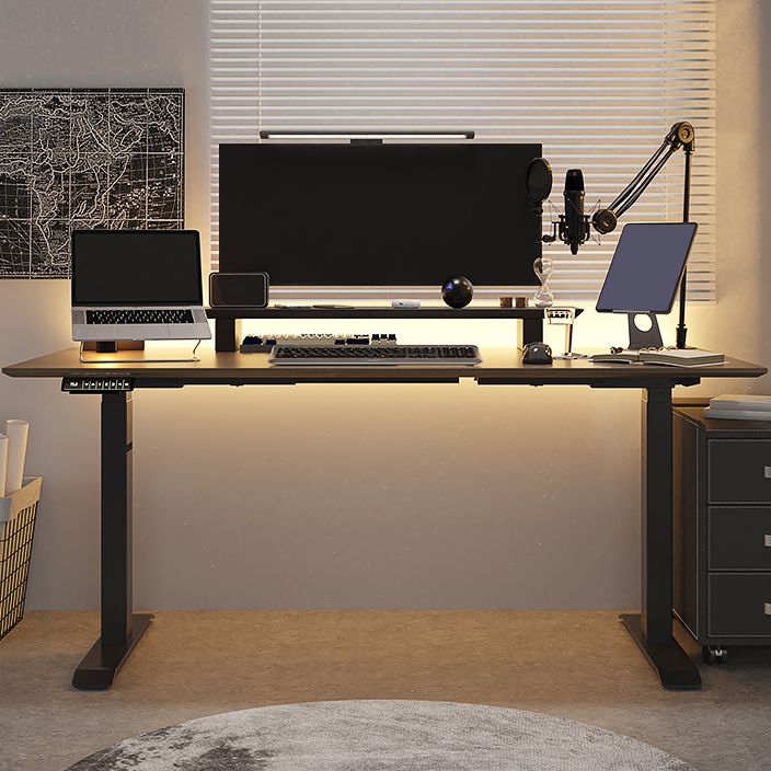 Modern T-Shape Base Office Desk Wooden Rectangle Task Desk for Home