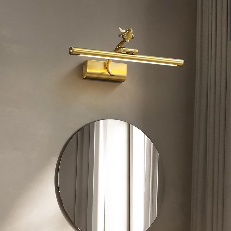 Elongated Vanity Wall Lights Postmodern Simplicity Acrylic Wall Sconce with Bird for Bathroom