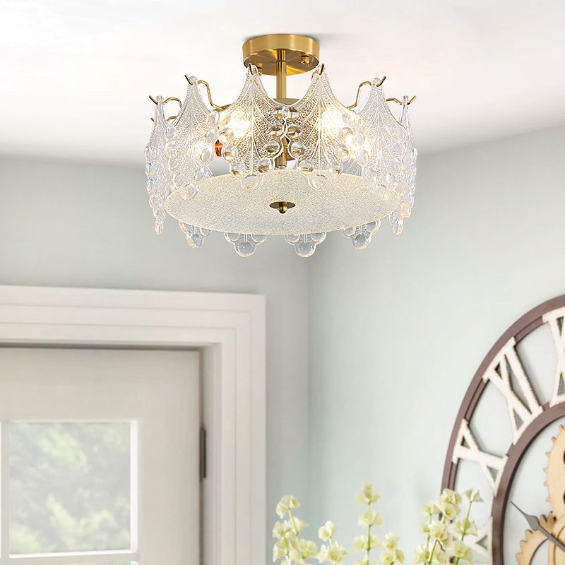 Modern Glass Ceiling Light Simplicity Flush Mount Light Fixture for Dining Room