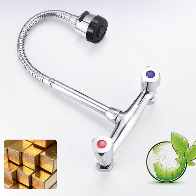 Modern 1-Hold Bar Faucet Double Handle Wall-mounted Lead Free Bar Faucet