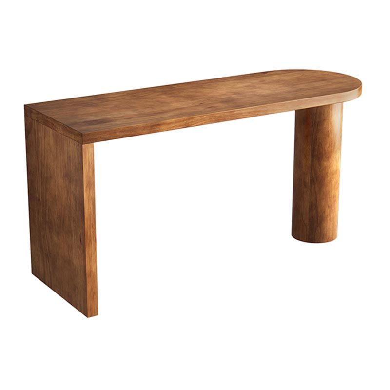 Irregular Shape Pine Wood Top Bar Table Modern Bar Table with Double Pedestal