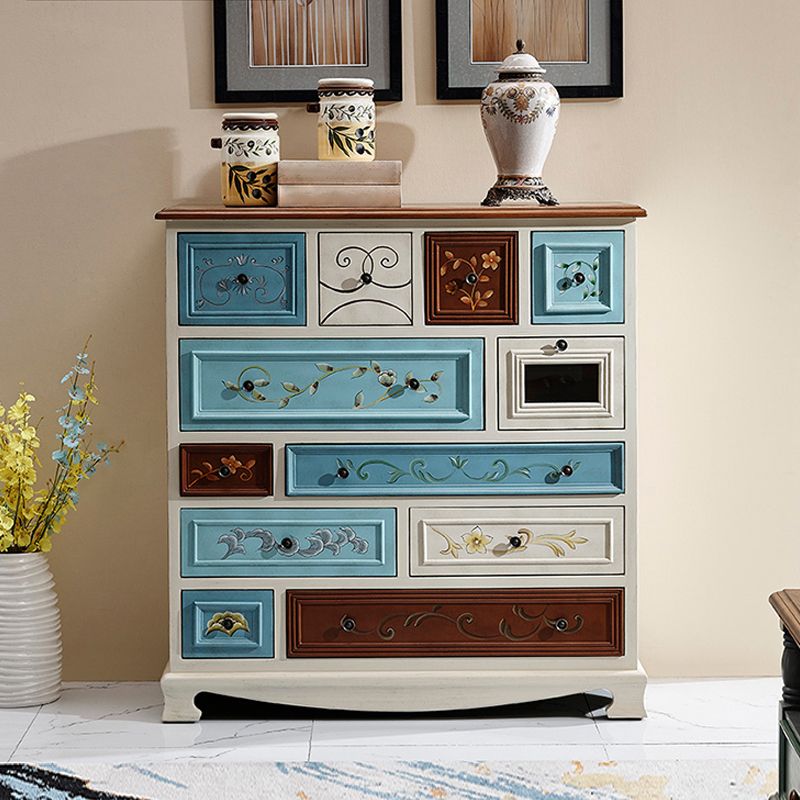 Traditional Style Chest Wooden Storage Chest with Drawers for Bedroom