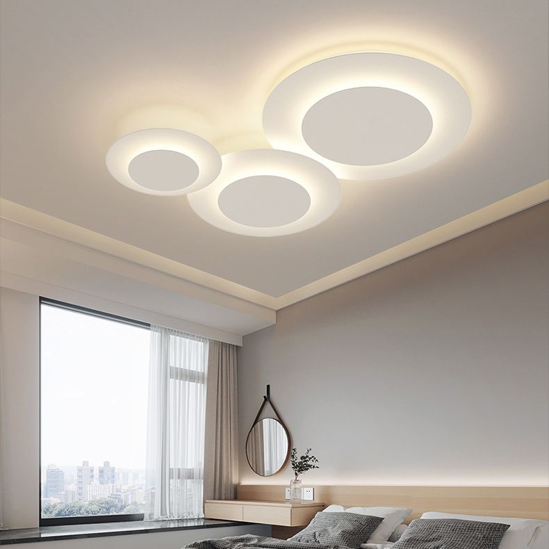 Circular Shape LED Ceiling Lamp Modern Acrylic 3 Lights Flush Mount for Bedroom