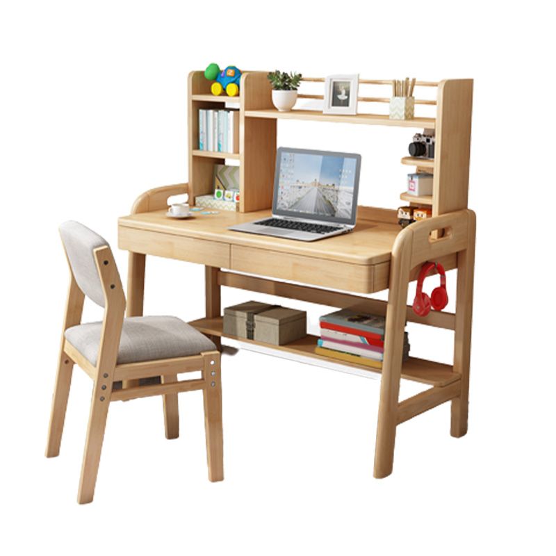 Writing Desk Adjustable Kids Desk 23.6"W Desk with Bookshelf Kids Desk