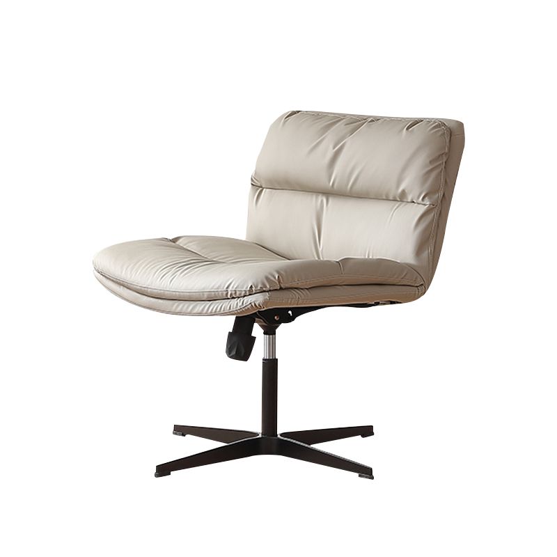 Contemporary Tufted Swivel Chair Faux Leather Low-Back Desk Chair