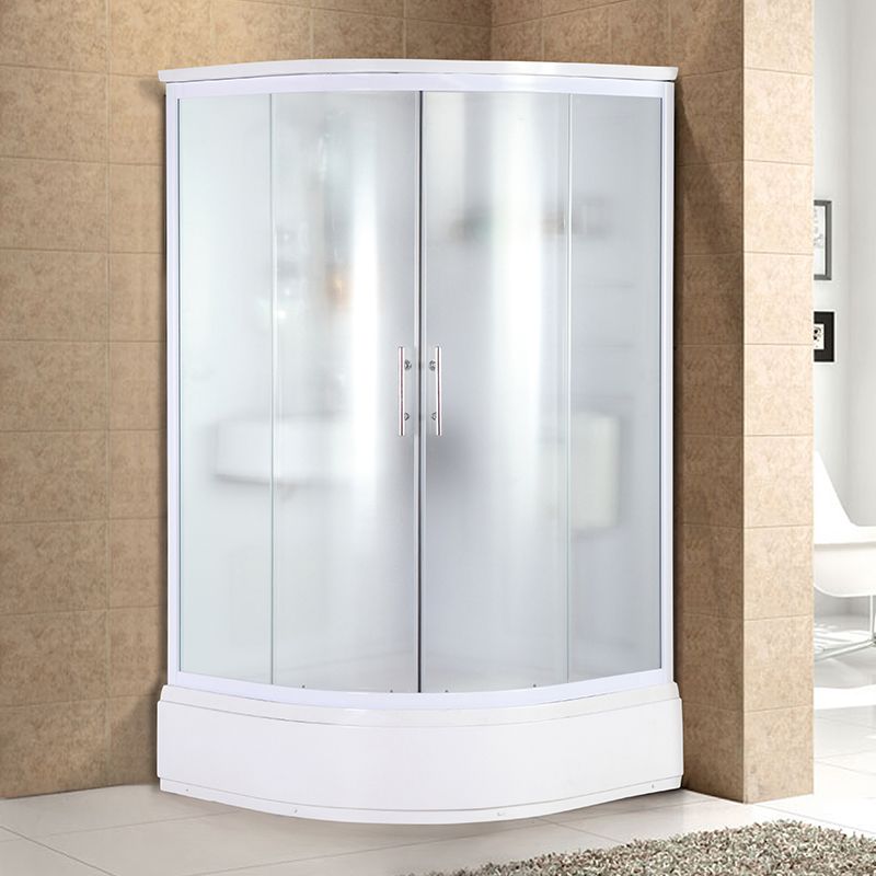 Double Sliding Shower Enclosure Clear Glass  Framed Shower Enclosure