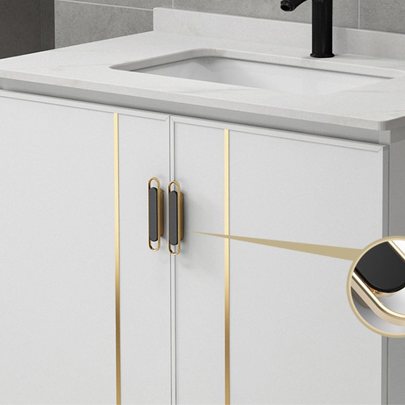 Gorgeous Freestanding Sink Cabinet Mirror Cabinet Bathroom Vanity Set in White