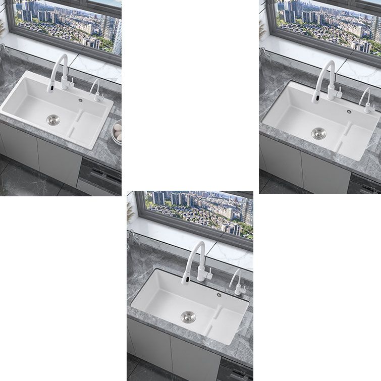 Contemporary Style Kitchen Sink Quartz Kitchen Sink in White