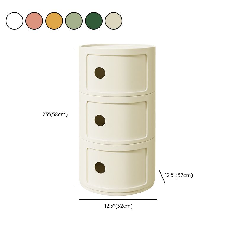 Contemporary Accent Table Nightstand Multi-color Bed Nightstand with Cabinets