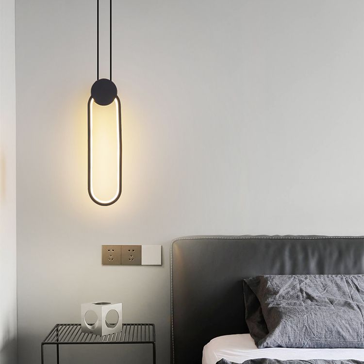 Géométrie Forme Pendant Light Métal contemporain 1 Éclairage pendentif clair en noir