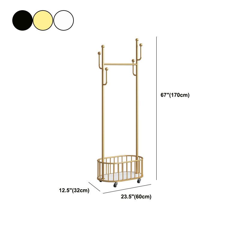 Contemporary Hall Stand Metal Hooks Shelving Included Free Standing Coat Rack