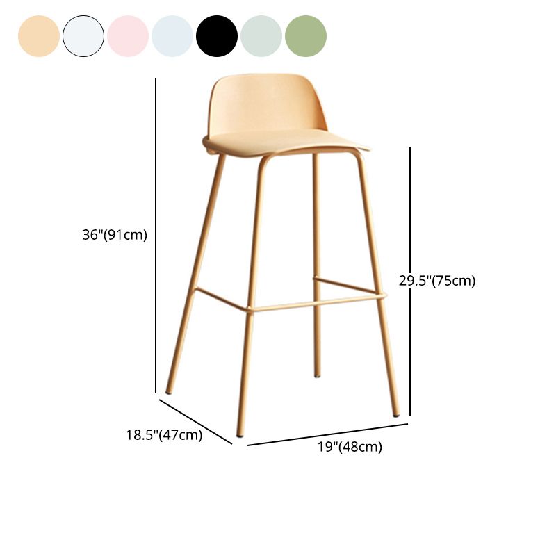 Dessert Shop Footrest Scandinavian Stool Matte Finish Plastic Barstool