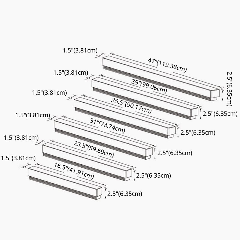 RECTANGE LED Vanity Lampe moderne style minimaliste en acrylique seule Vanité Lumière