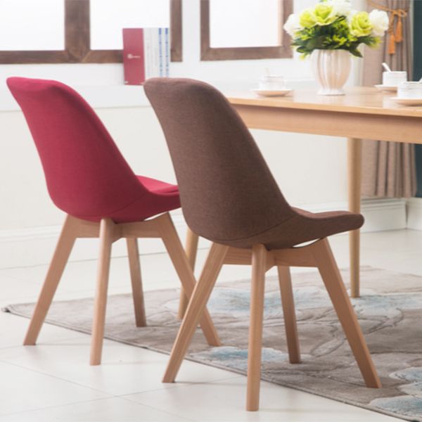 Upholstered Scandinavian Conference Room Side Chair Matte Finish Parsons Dining Chairs