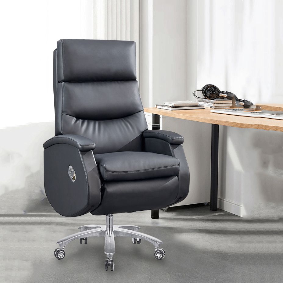 Modern Desk Chair Leather Computer Chair High-Back Chair with Wheels