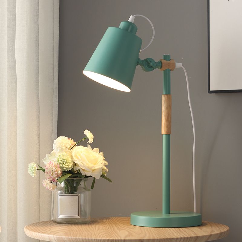 Contemporary Style Barrel Table Lamp Metal 1-Light Table Light