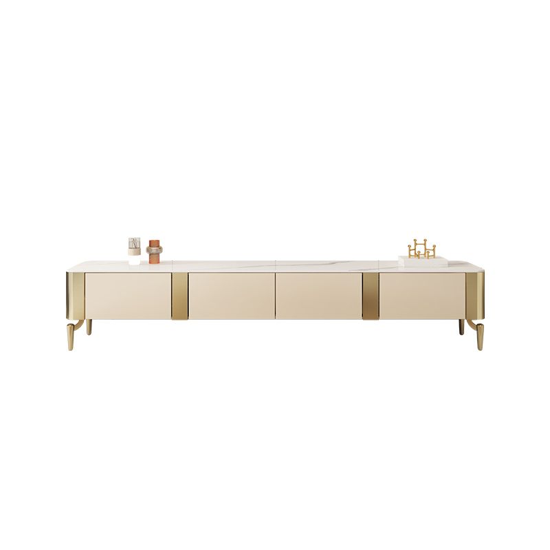 Contemporary Media Console Stone TV Media Stand with Drawers