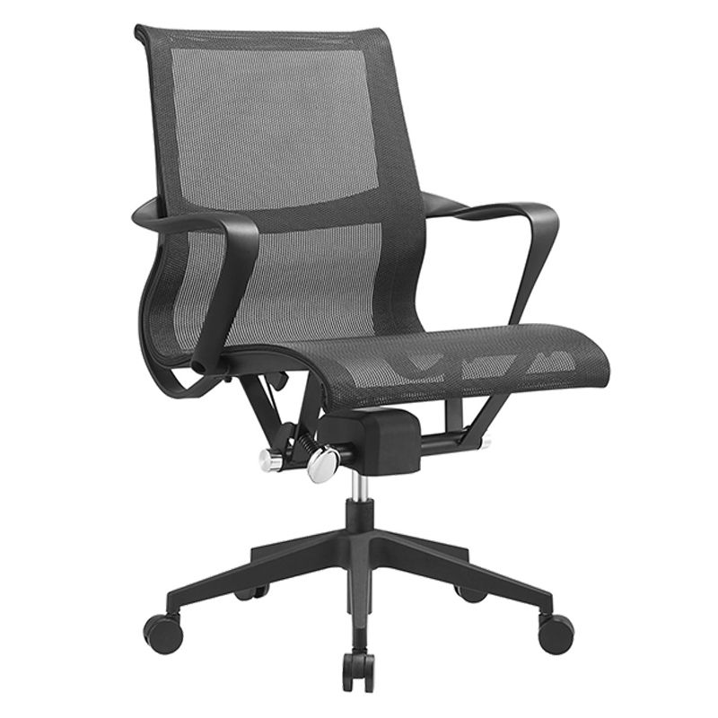 Modern Fixed Arms Office Chair Breathable AirGrid Height-adjustable Chair