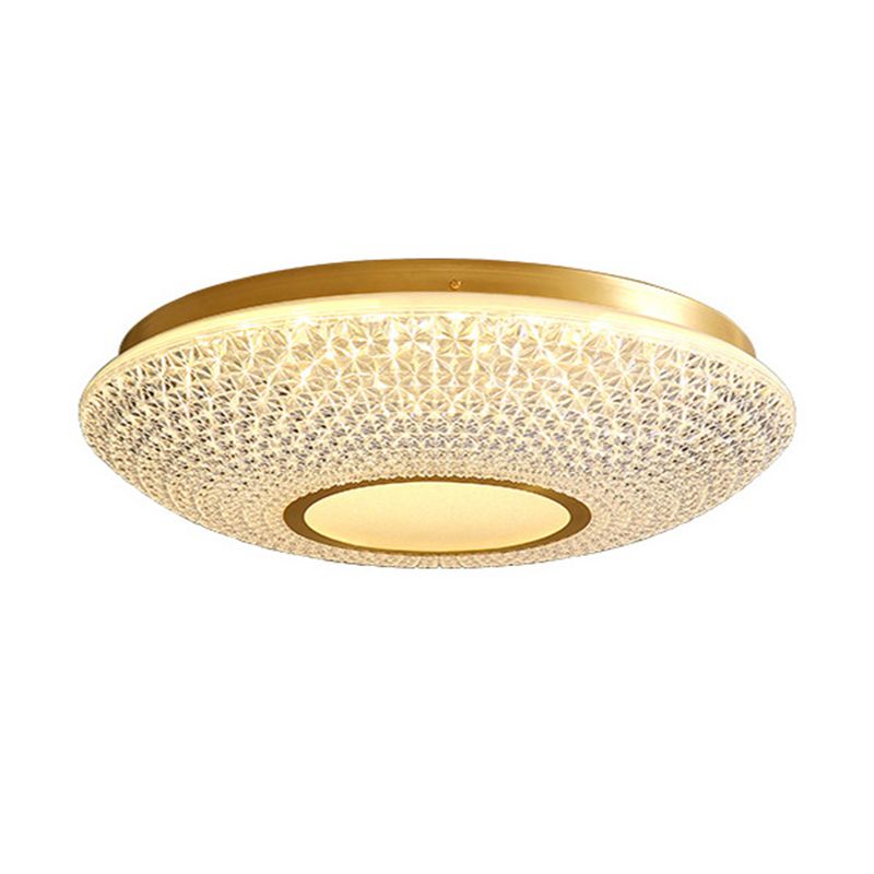 American Style Copper Ceiling Light Circle Shape Ceiling Lamp for Bedroom