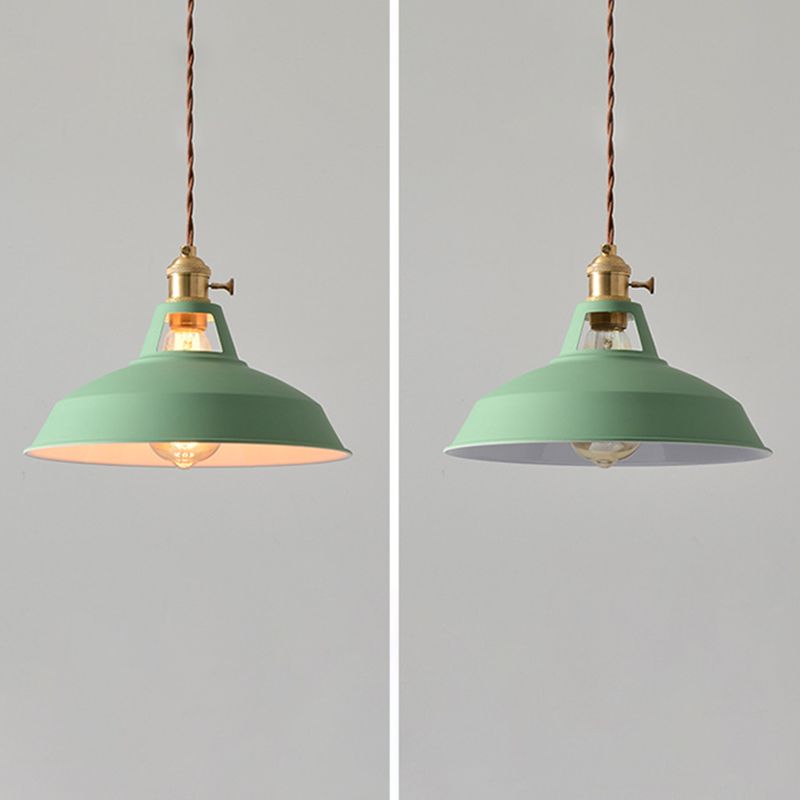 Nordic Macaroon Style Pendant Ceiling Lights Pot Cover Iron 1 Light Hanging Lights for Bar