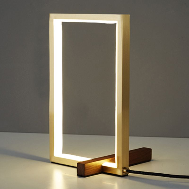 Rectangle 1 Light Table Lamp Contemporary Metal Night Table Lamps for Bedroom