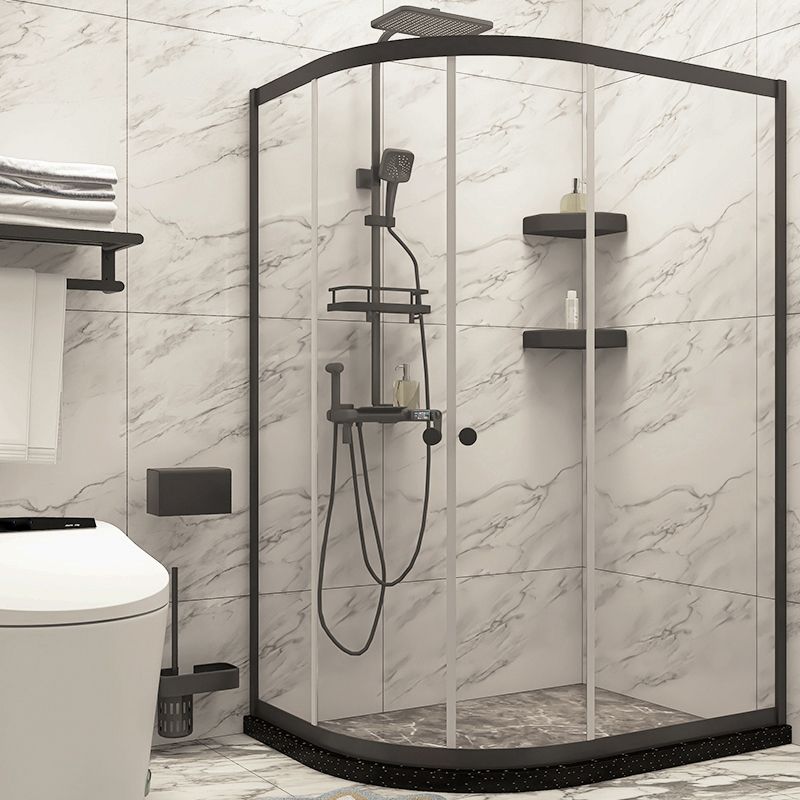 Rounded Shower Stall Semi-Frameless Corner Shower Stall with Tempered Glass