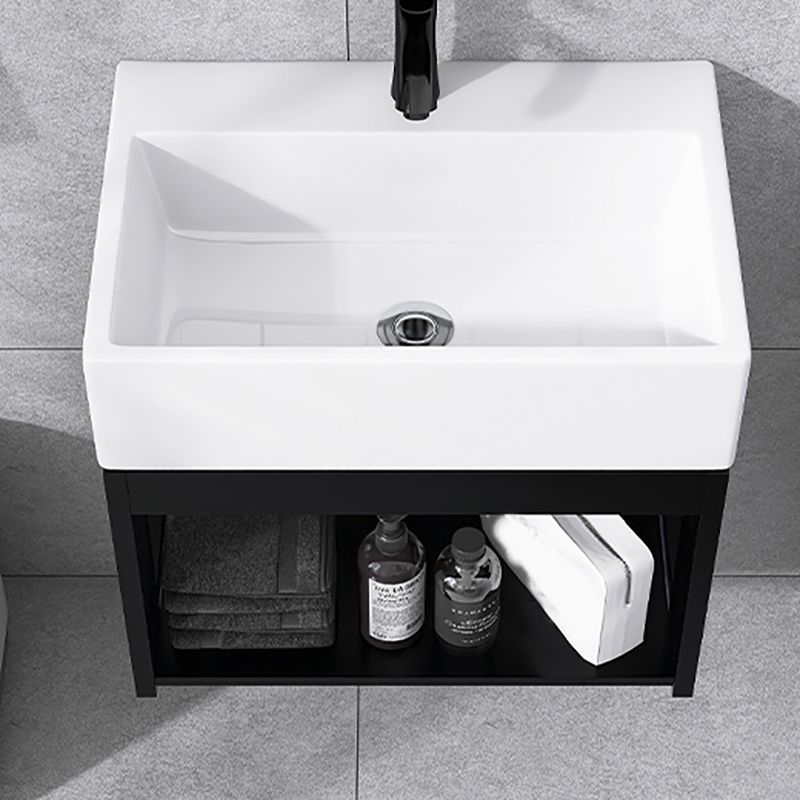 Contemporary Bathroom Sink Vanity Metal Wall-Mounted Bathroom Sink Vanity