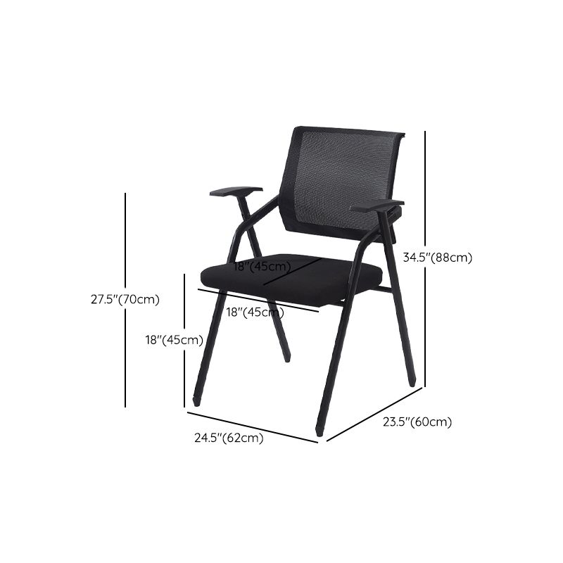 Modern Arms Included Conference Chair Black Mesh-back Chair for Office