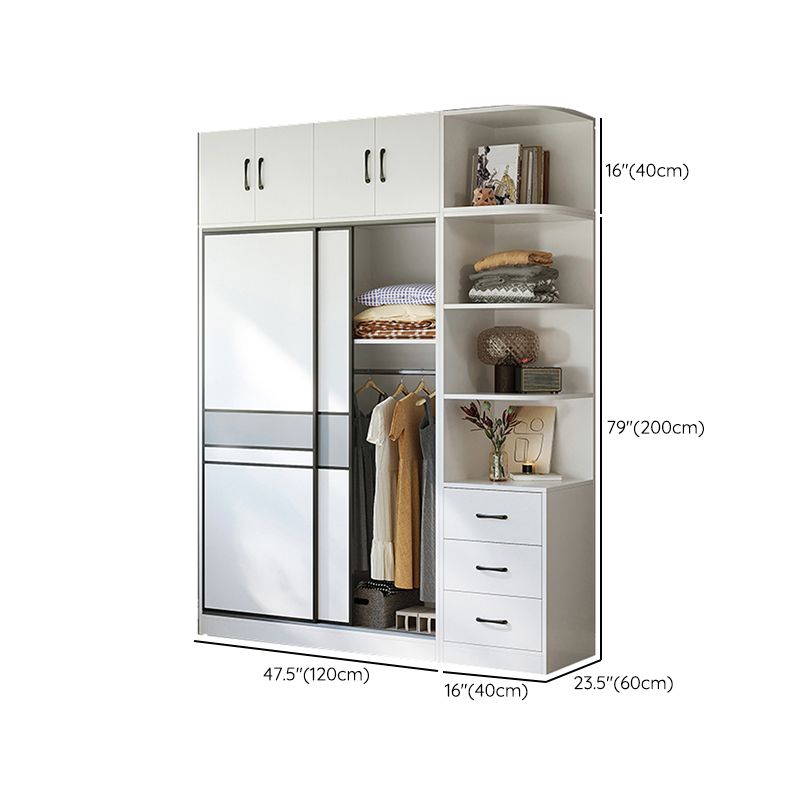 Artificial Wood Wardrobe Modern Wardrobe with Sliding Doors for Bedroom