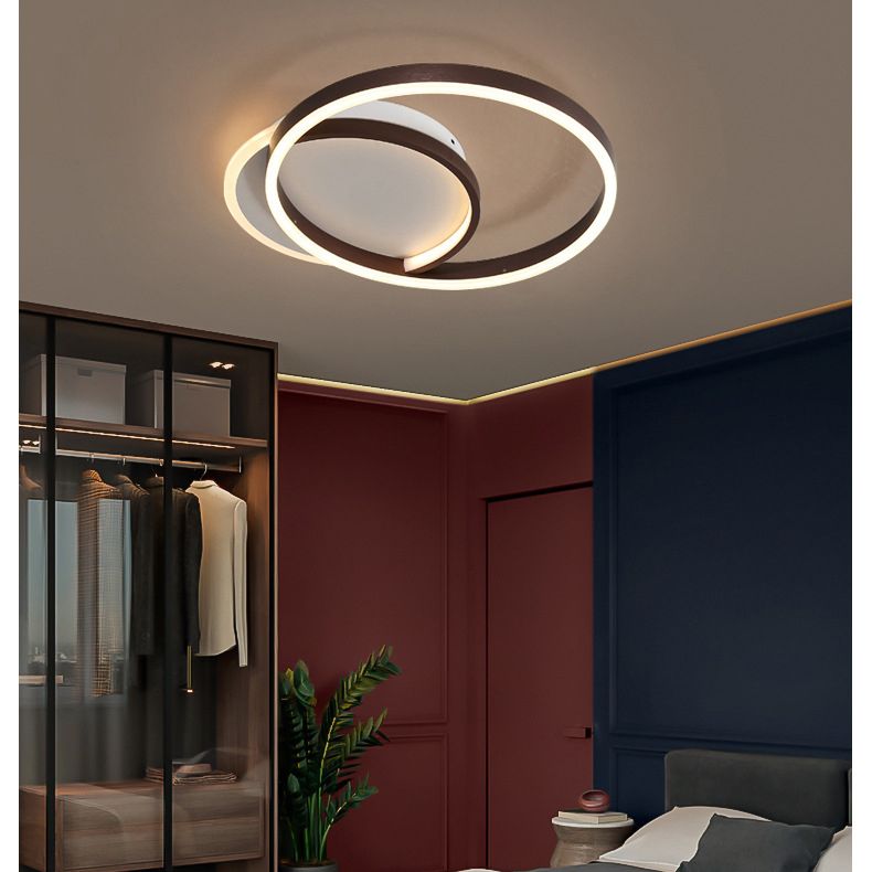 Contemporary Circle Close to Ceiling Lighting Metal LED Bedroom Ceiling Mounted Light