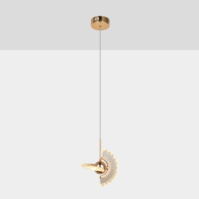 Gold Metal Down Lighting Pendant Contemporary 1-Light Ceiling Light for Bedroom