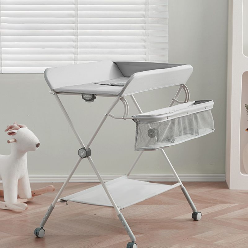 Portable Changing Table Folding Baby Changing Table with  Basket