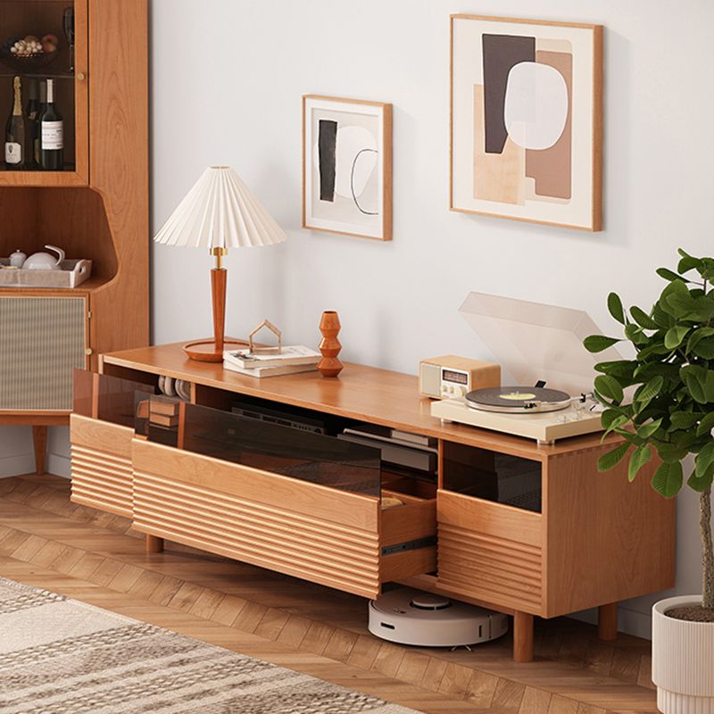 Scandinavian Media Console Wooden TV Console for Living Room