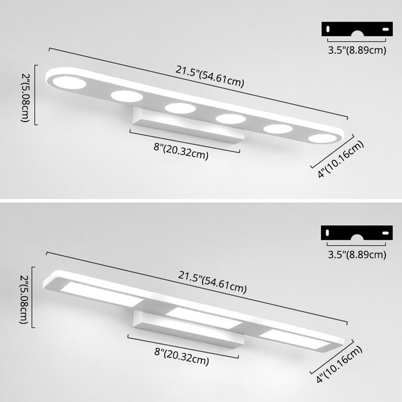 Accesorios de iluminación de pared geométrica acrílica Minimalismo Luz de montaje de pared LED en blanco