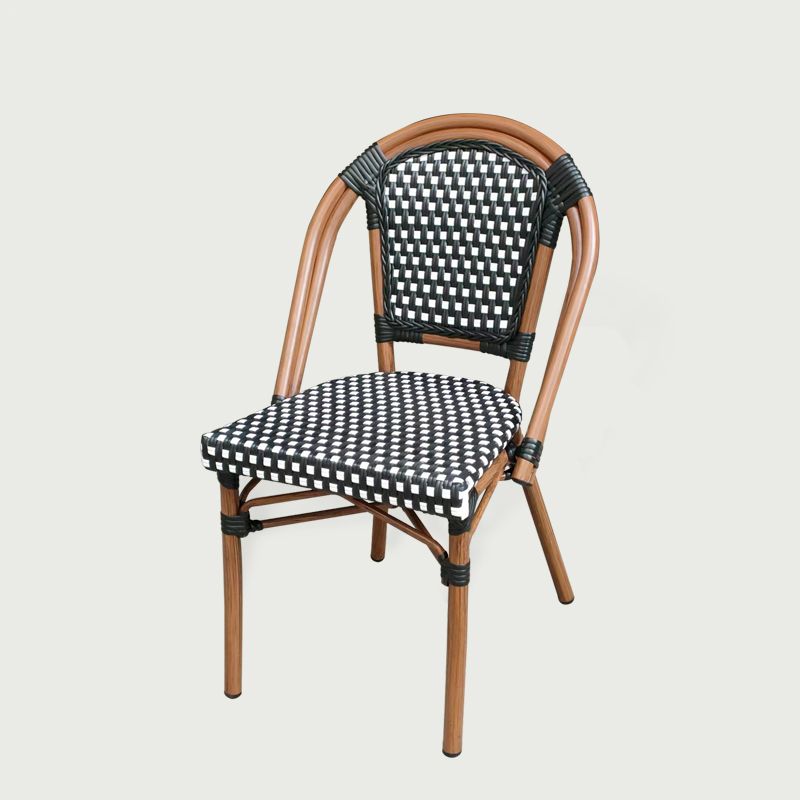 20" Wide Tropical Outdoor Chair Rattan Armles Dining Side Chair