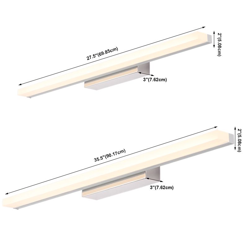 Luces de tocador LED de tira larga con tono acrílico Moderio de espejo de estilo moderno Luz delantera