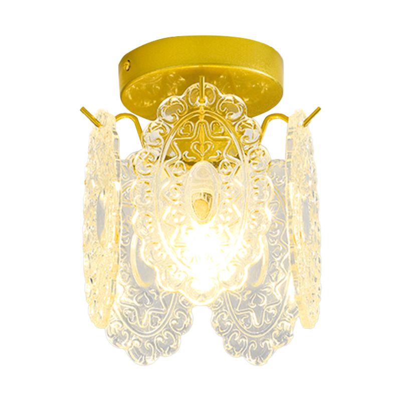 Light Luxury Style Ceiling Lamp Glass Shade Ceiling Light for Living Room