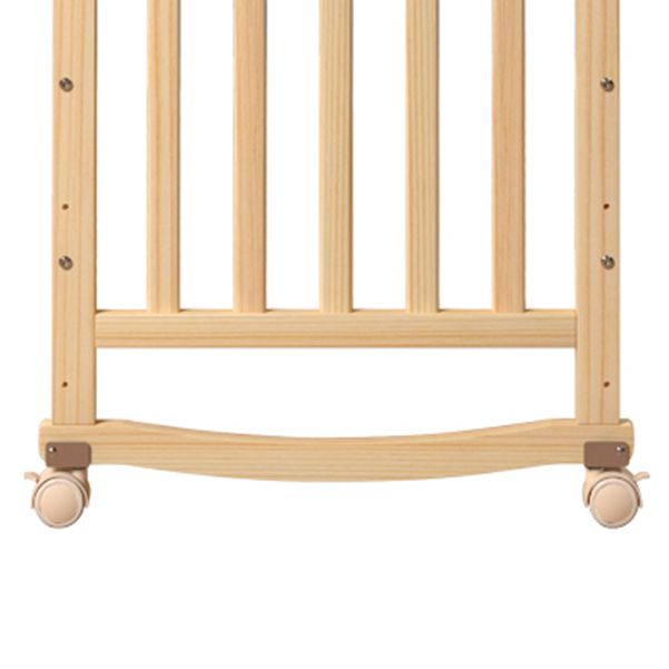 Solid Wood Convertible Crib Modern Nursery Crib with Storage