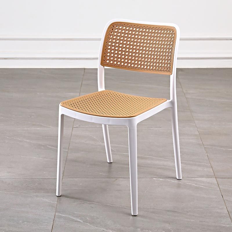 Modern Plastic Side Chair Open Back Dining Chair with 4 Legs