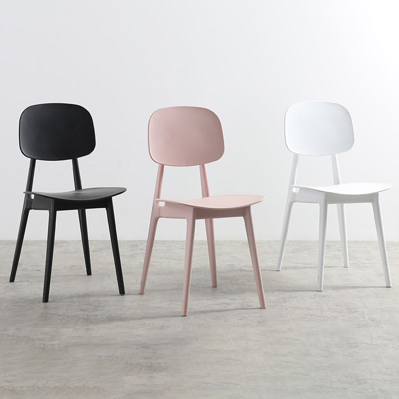 Nordic Style Open Back Dining Side Chair for Home Plastic Dining Armless Chairs