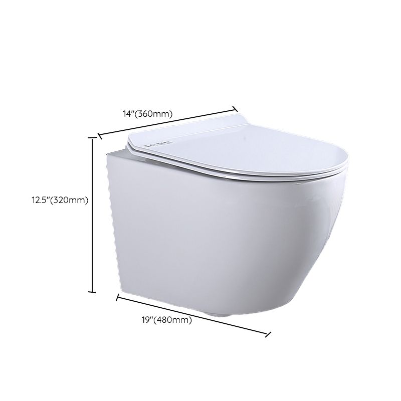 Modern White Ceramic Flush Toilet Wall Hung Urine Toilet with Seat for Bathroom