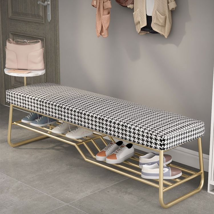 Glam Seating Bench Cushioned 14" W Rectangle Shoe Storage Entryway and Bedroom Bench