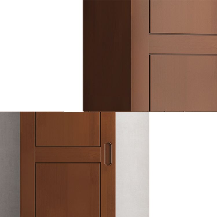 Brown Wooden Coat Locker Glossy 1-Drawer Kids Closet with Garment Rod