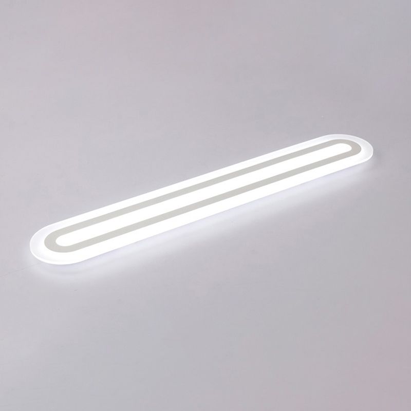 Minimalismus Acryl LED Flush Deckenleuchte mit weißer Beleuchtung Linearer Flushmount Beleuchtung