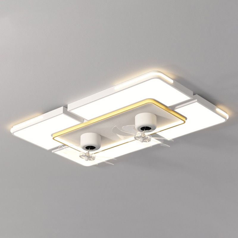 Geometric Modern Ceiling Fan in Black / Gold LED Fan Light Ceiling Fixture